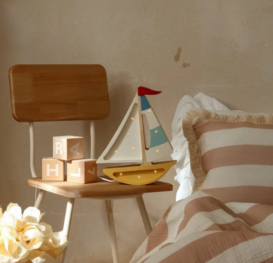 Mini Mustard Sailboat Lamp
