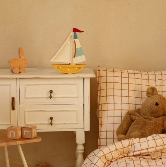 Mini Mustard Sailboat Lamp