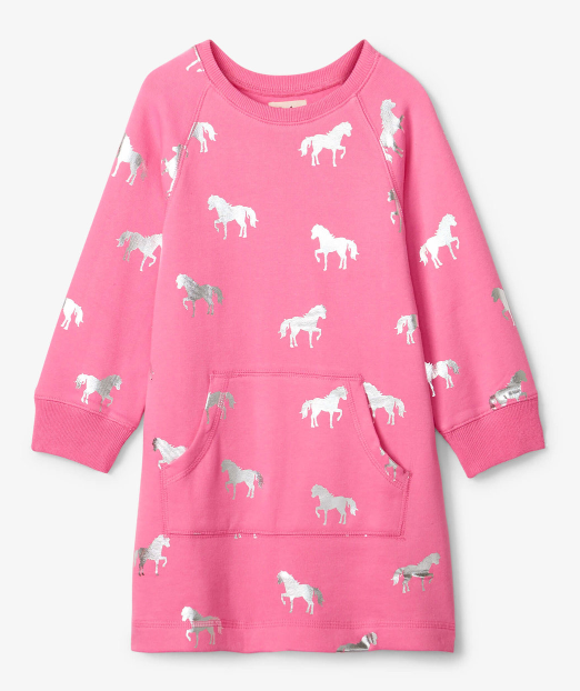 Silver Horse Sweatshirt Dress