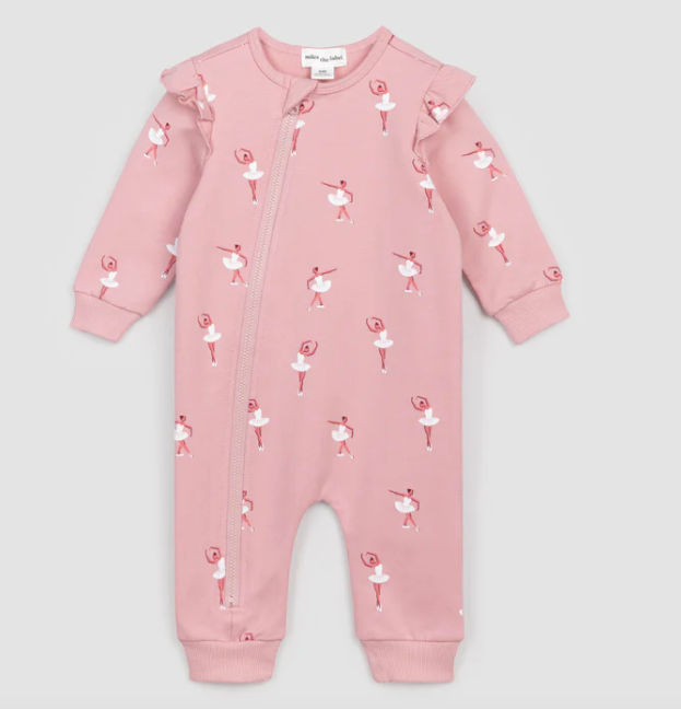 Ballet Print Playsuit | Light Pink