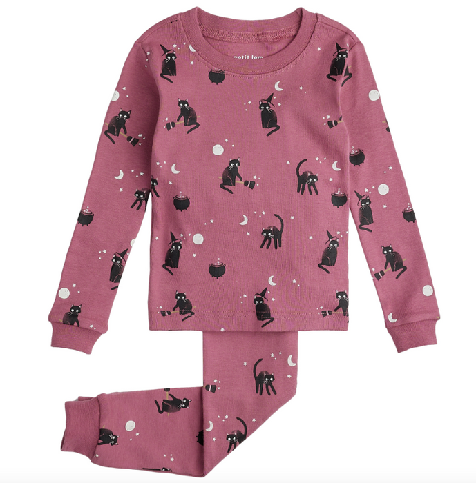 Halloween Cat PJ Set | Dusty Pink