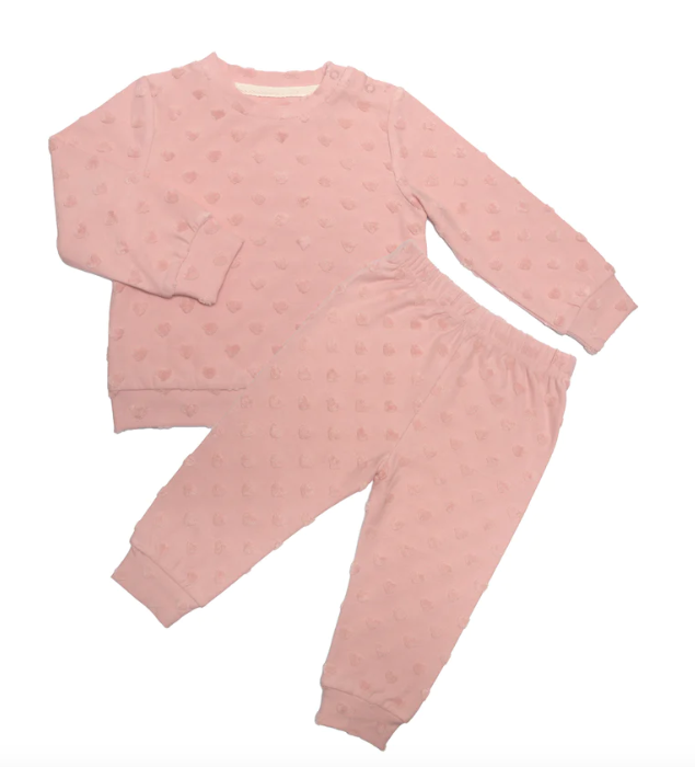 Annie Heart Set in Silver | Pink
