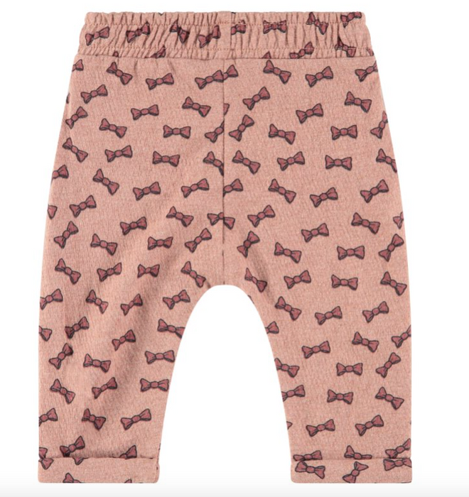 Baby Girl Bow Print Sweatpants | Blush
