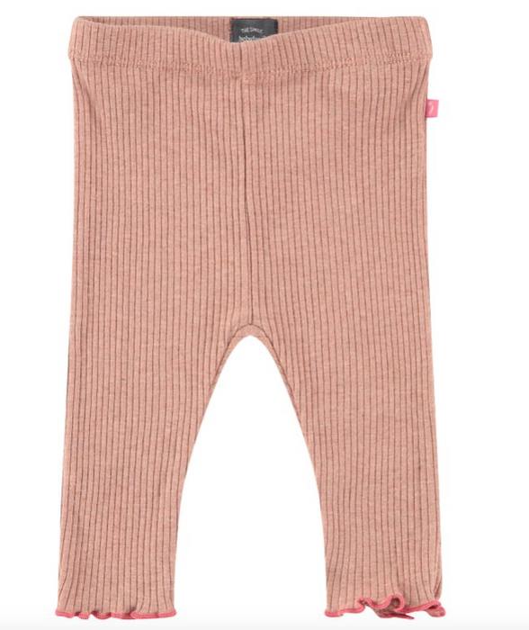 Baby Girl Ribbed Leggings | Blush