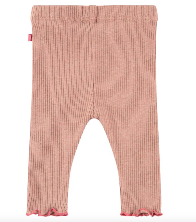 Baby Girl Ribbed Leggings | Blush