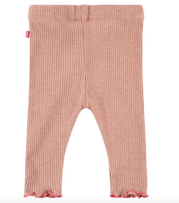 Baby Girl Ribbed Leggings | Blush
