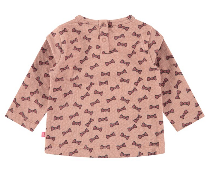 Baby Girl Bow Print L/S T-Shirt | Blush