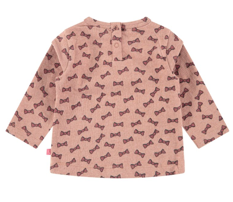 Baby Girl Bow Print L/S T-Shirt | Blush