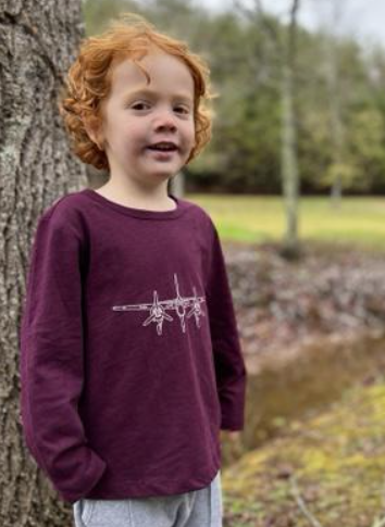 Planes Raglan Long Sleeve T-Shirt | Burgundy