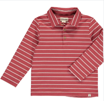 Midway Long Sleeve Polo | Persimmon Stripe