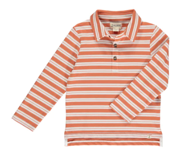 Midway Long Sleeve Polo | Pumpkin Stripe