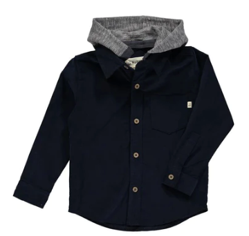 Erin Hooded Woven Shirt | Navy Cord