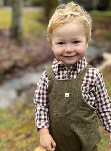 Jasper Woven Onesie | Brown Plaid