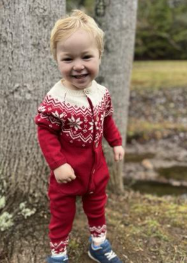 Polar Romper | Red Fairisle