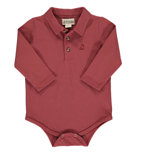 Seymour Pique Polo Onesie | Persimmon