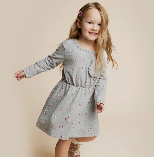 Bow Dress | Heather Grey