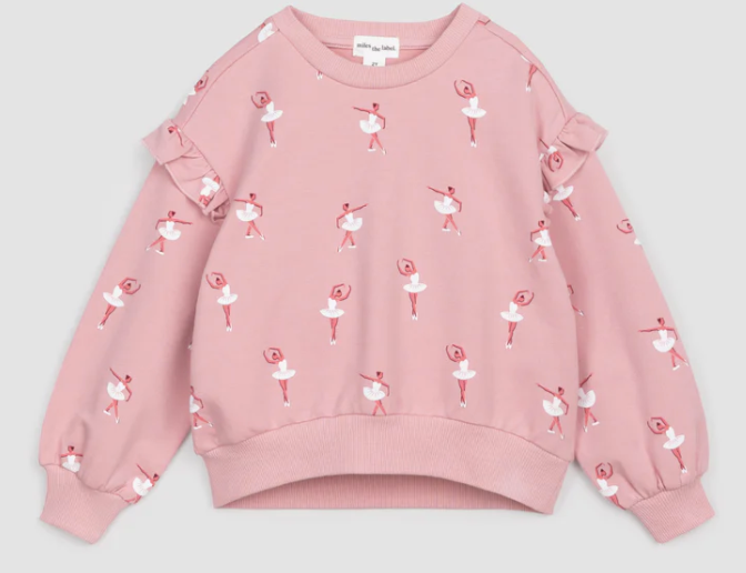 Ballet Ruffle Sweatshirt | Rose