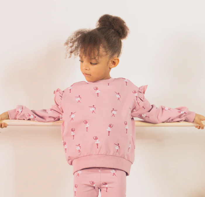 Ballet Ruffle Sweatshirt | Rose