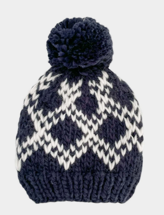 Diamond Navy Fair Isle Stripe Hat