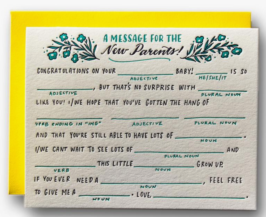 Baby Fill in Blank Card