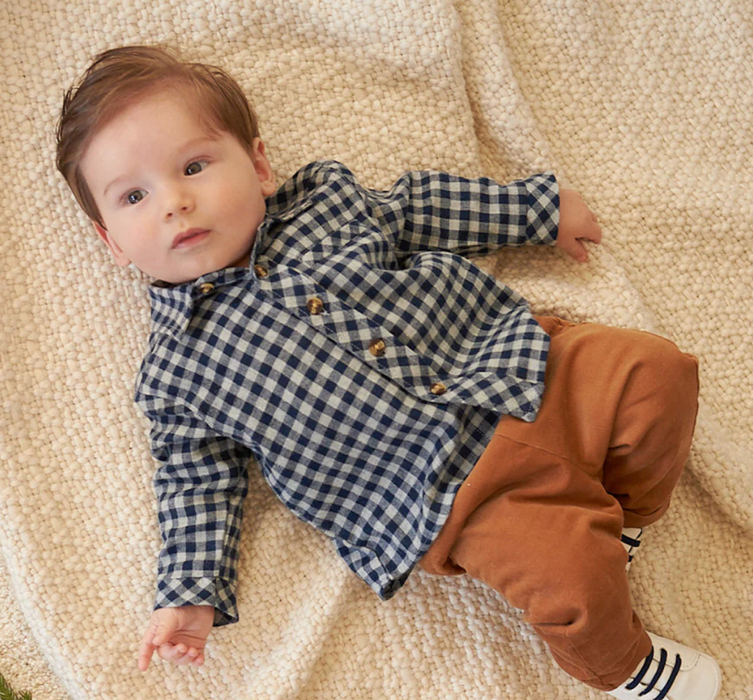 Blue Plaid Shirt/Pant Set