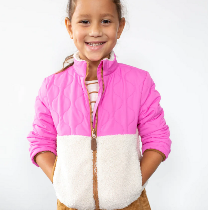 Kennedy Quilted Sherpa | Super Pink