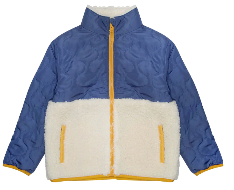 Kennedy Quilted Sherpa Jacket | Washed Indigo