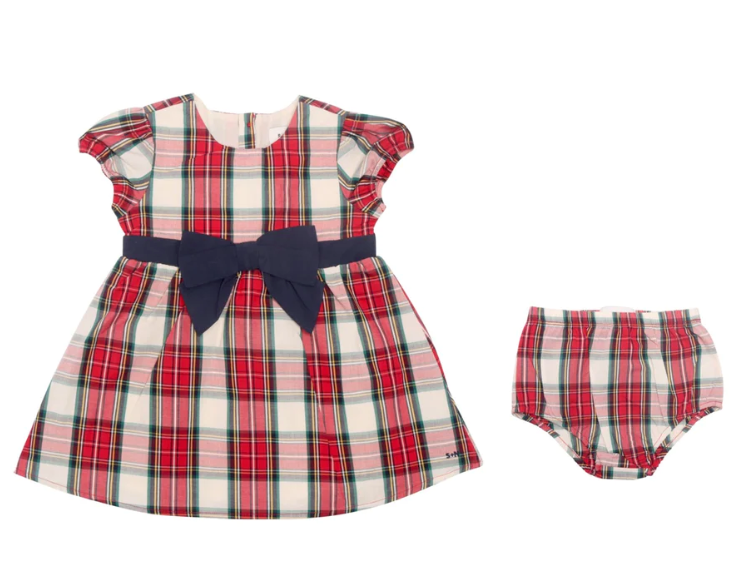 Evelyn Dress Set | Red Tartan