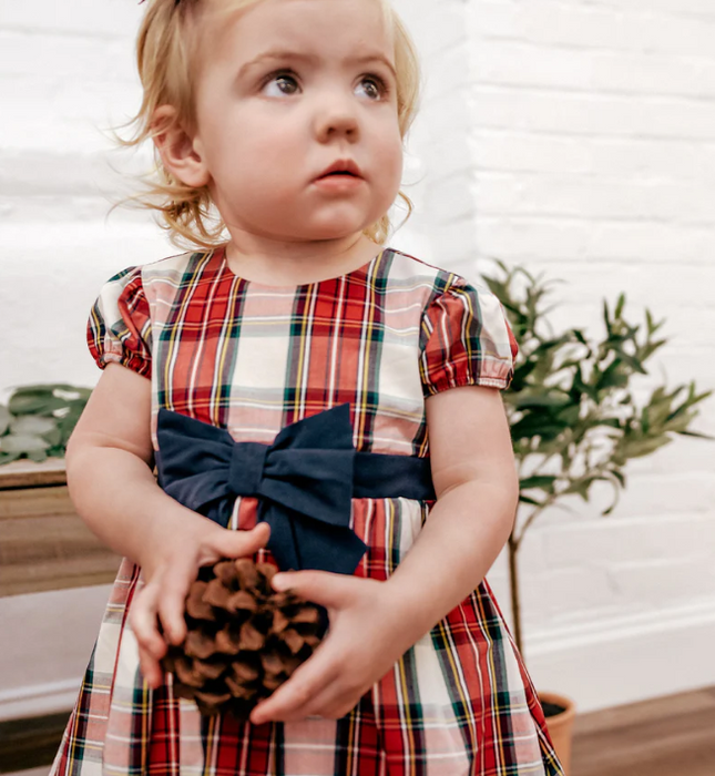 Evelyn Dress Set | Red Tartan