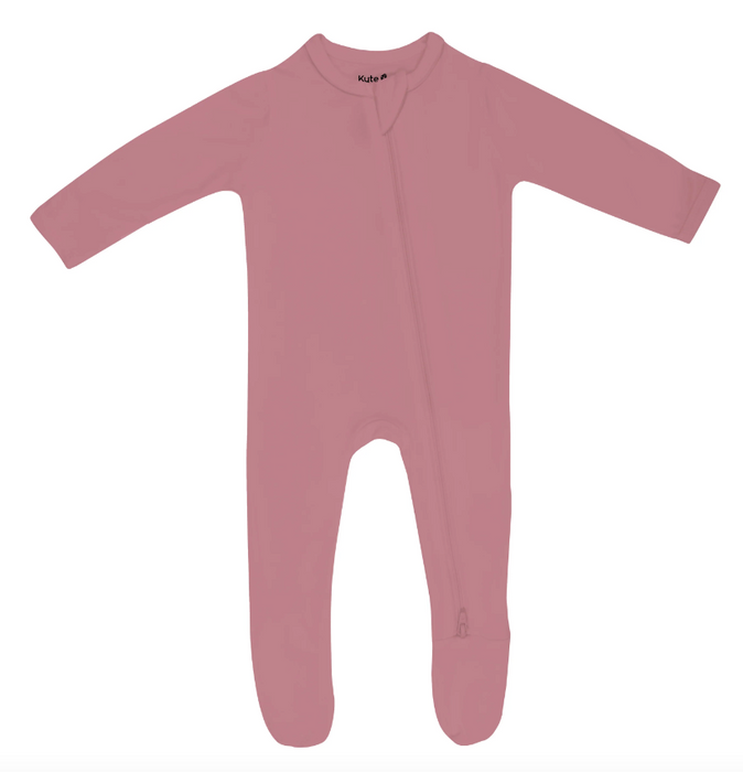 Zippered Footie | Dusty Rose