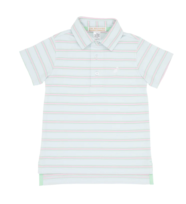 Prim & Proper Polo Palm Beach Pink with Buckhead Blue Stork