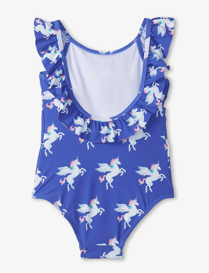 Dazzling Unicorn Ruffle Sleeve Swimsuit