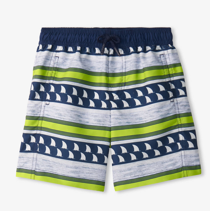 Fins and Stripes Swim Trunks