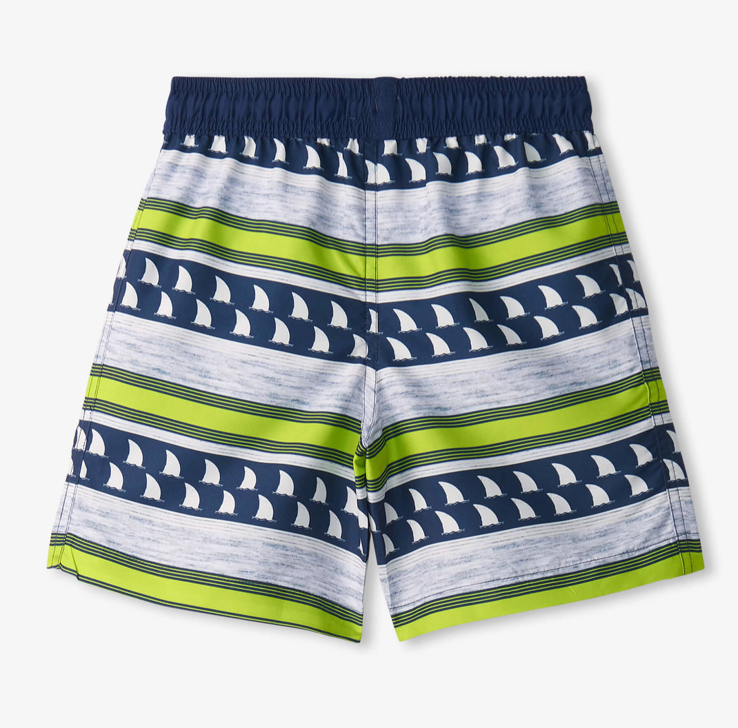 Fins and Stripes Swim Trunks