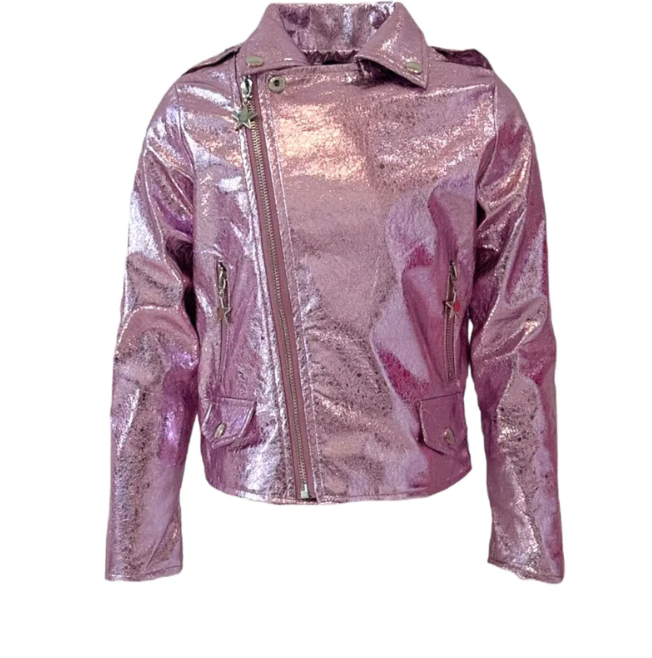 Metallic Rose Moto Jacket