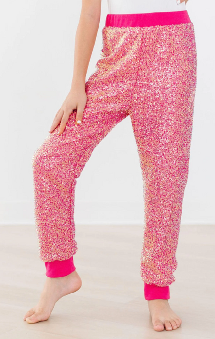 Hot Pink Sequin Joggers