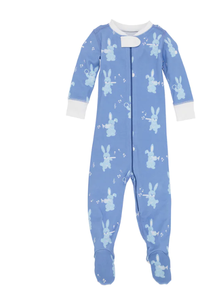 Knox's Night Night Footed | The Bunny Band (Blue) Worth Ave White