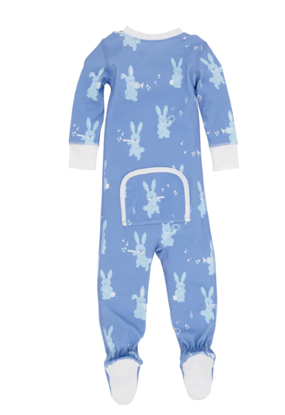 Knox's Night Night Footed | The Bunny Band (Blue) Worth Ave White