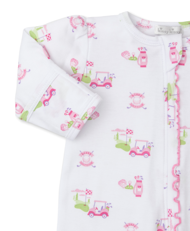 Golf Club Pink Footie w/Zipper