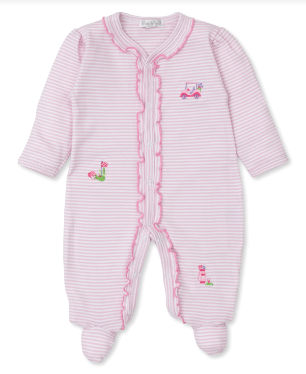 Golf Club Pink Stripe Footie