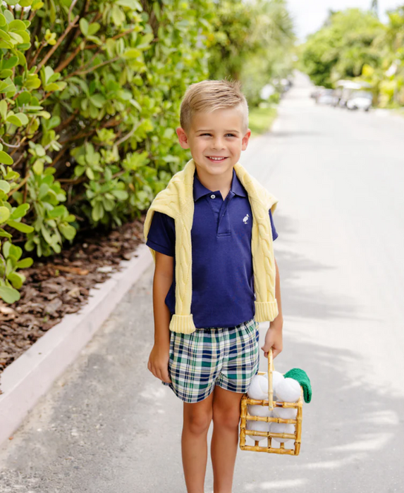 Prim and Proper Polo | Nantucket Navy w/Worth Avenue White Stork