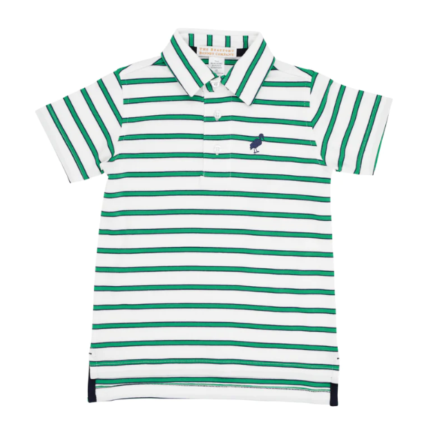 Prim and Proper Polo | Worth Ave White/Nantucket Navy/Kiawah Kelly Stripe