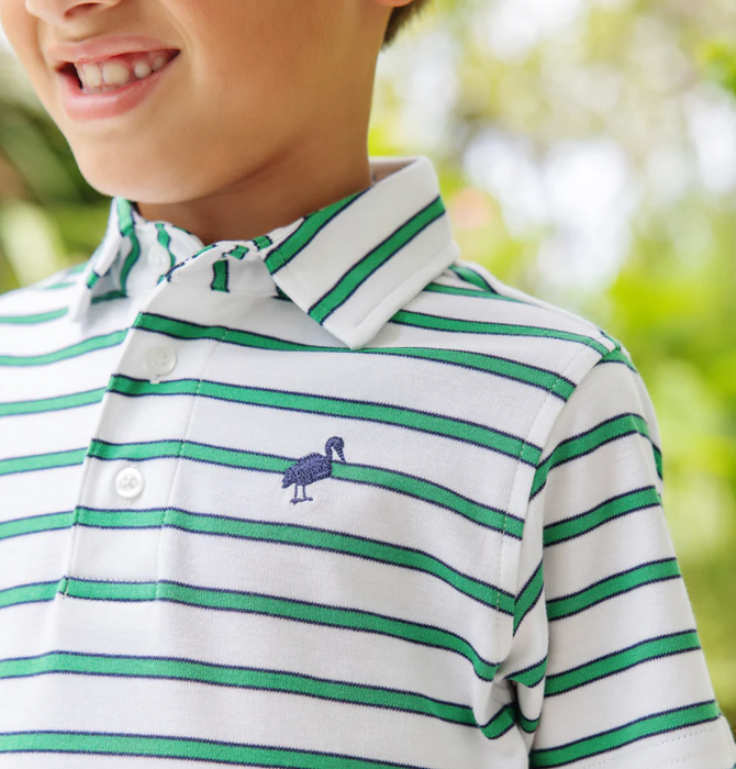 Prim and Proper Polo | Worth Ave White/Nantucket Navy/Kiawah Kelly Str ...