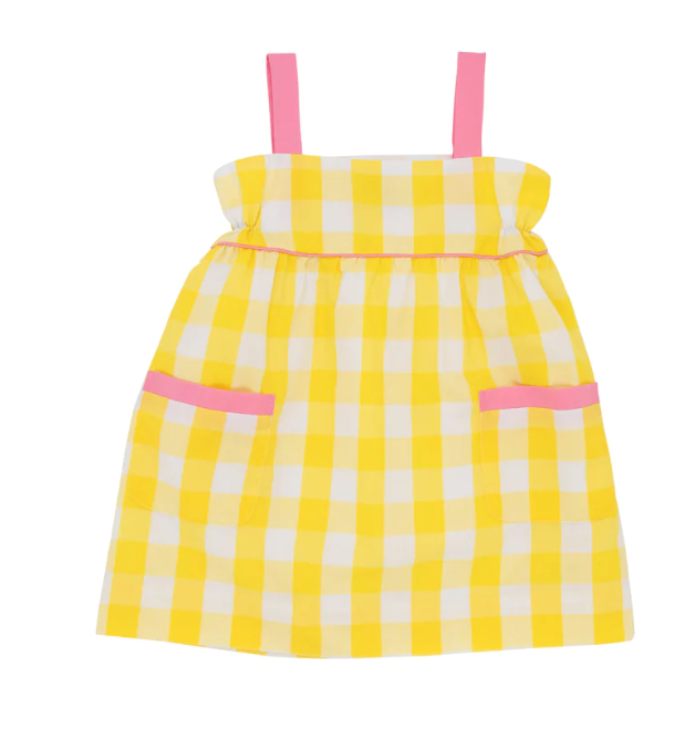Millie Day Dress | Seaside Sunny Yellow w/Hamptons Hot Pink