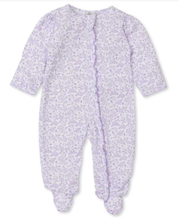 Lilac Blooming Vines Footie w/Zipper