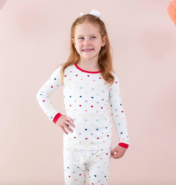 Kyte Baby Long Sleeve Pajama Set | Cloud Rainbow Heart