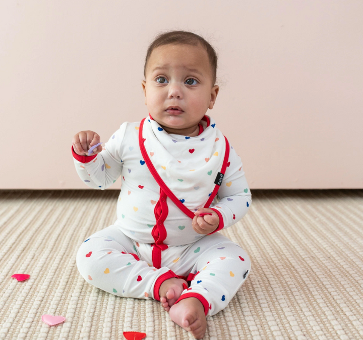 Kyte Baby Printed Bib | Cloud Rainbow Heart