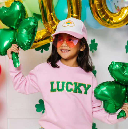 Lucky Patch Sweatshirt | Pink