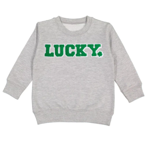 Lucky Boy Patch Sweatshirt | Gray