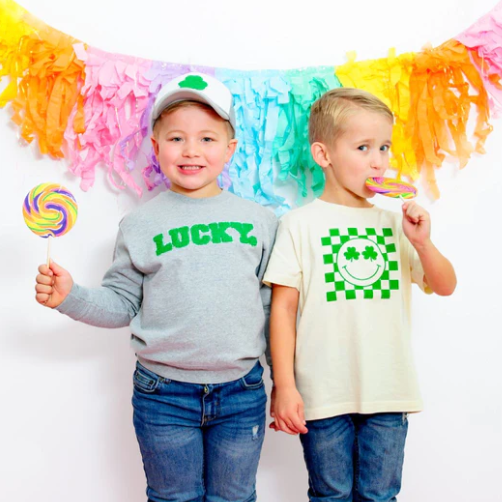 Lucky Boy Patch Sweatshirt | Gray